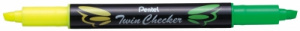 МАРКЕР ТЕКСТОВЫДЕЛИТЕЛЬ PENTEL TWIN CHECKER ЖЕЛТО-САЛАТОВЫЙ