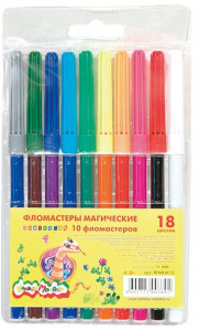 ФЛОМАСТЕРЫ КАЛЯКА-МАЛЯКА "МАГИЯ" 18ЦВ 9+1ШТ
