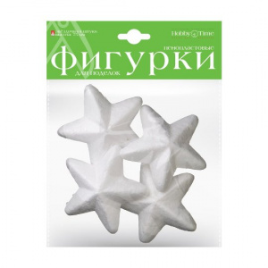 ФИГУРЫ ИЗ ПЕНОПЛАСТА "ЗВЕЗДОЧКИ" D=75ММ 4ШТ