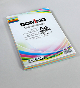 БУМАГА ОФИСНАЯ ЦВЕТНАЯ А4 DOMINO COLOR 250 ЛИСТОВ 80Г/М² АССОРТИ