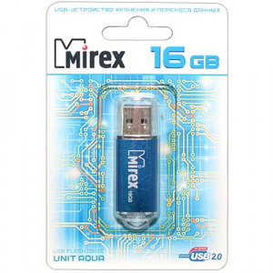 КАРТА ПАМЯТИ MIREX 16Gb "UNIT AQUA" СИНЯЯ