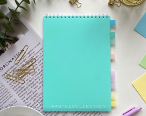БЛОКНОТ А5 60 ЛИСТОВ ГРЕБЕНЬ "PASTEL COLLECTION MINT"