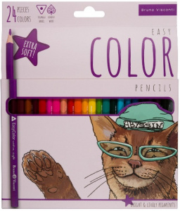 КАРАНДАШИ ЦВЕТНЫЕ "EASYCOLOR" 24 ЦВ