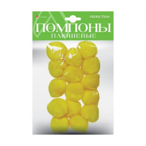 ПОМПОНЫ ПЛЮШЕВЫЕ HOBBY TIME D35ММ 15Ш/У
