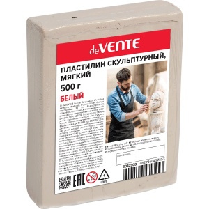 ПЛАСТИЛИН СКУЛЬПТУРНЫЙ МЯГКИЙ deVENTE 500Г БЕЛЫЙ 