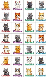 НАКЛЕЙКИ - ОЦЕНКИ КОТЯТА