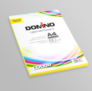 БУМАГА ОФИСНАЯ ЦВЕТНАЯ А4 DOMINO COLOR 100 ЛИСТОВ 80Г/М² ИНТЕНСИВ ЖЕЛТАЯ