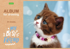 АЛЬБОМ ДЛЯ РИСОВАНИЯ НА СКОБЕ 24 ЛИСТА "MY BEST FRIEND" 