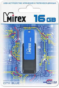 КАРТА ПАМЯТИ MIREX 16Gb "CITY BLUE" СИНЯЯ