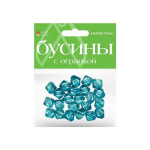 БУСИНЫ РОМБ HOBBY TIME ПОЛУПРОЗРАЧНЫЕ С ОГРАНКОЙ 16ММ