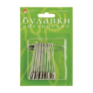 БУЛАВКИ АНГЛИЙСКИЕ HOBBY TIME 12ШТ 4 РАЗМЕР СЕРЕБРО