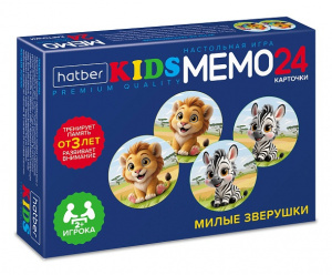 ИГРА МЕМО ФИГУРНОЕ "МИЛЫЕ ЗВЕРУШКИ" 24 КАРТОЧКИ