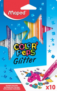 ФЛОМАСТЕPЫ  "MAPED" 10ЦВ  COLOR'PEPS ГЛИТТЕР