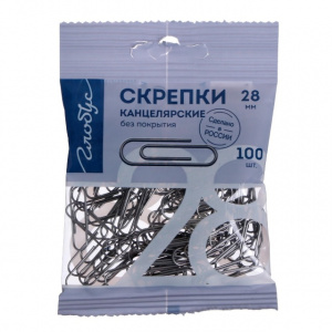 СКРЕПКИ ГЛОБУС 28ММ 100Ш/У