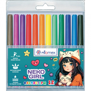 ФЛОМАСТЕРЫ "NEKOGIRL" 12ЦВ