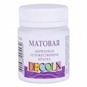 КРАСКА АКРИЛОВАЯ ДЕКОЛА 50МЛ МАТОВАЯ БЕЛАЯ