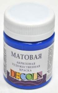 КРАСКА АКРИЛОВАЯ 50МЛ (МАТОВАЯ) СИНЯЯ