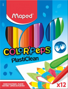 НАБОР ВОСКОВЫХ МЕЛКОВ ПЛАСТИК MAPED COLOR'PEPS 12 ЦВ 