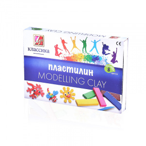ПЛАСТИЛИН  8ЦВ 160Г "КЛАССИКА" СО СТЕКОМ