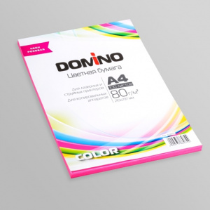 БУМАГА ОФИСНАЯ ЦВЕТНАЯ А4 DOMINO COLOR 100 ЛИСТОВ 80Г/М² НЕОН РОЗОВАЯ