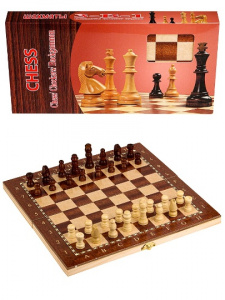 ИГРА НАБОР 3 В 1 РК ШАХМАТЫ ШАШКИ НАРДЫ ФИГУРЫ ДЕРЕВО