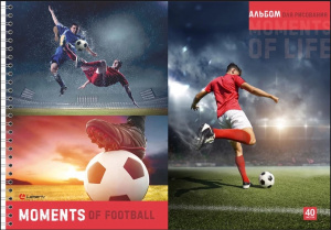 АЛЬБОМ Д РИСОВАНИЯ НА ГРЕБНЕ 40 ЛИСТОВ "FOOTBALL" 