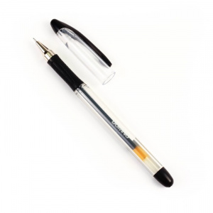 РУЧКА ГЕЛЕВАЯ DOMINO D-308 NEEDLE 0.38ММ GRIP ЧЕРНАЯ