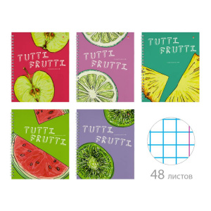 ТЕТРАДЬ 48Л НА ГРЕБНЕ "FRESH&FRUITY" АССОРТИ