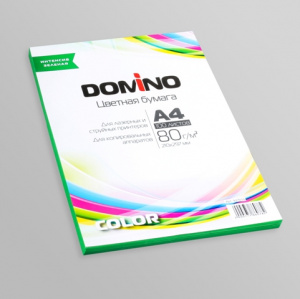 БУМАГА ОФИСНАЯ ЦВЕТНАЯ А4 DOMINO COLOR 100 ЛИСТОВ 80Г/М² ИНТЕНСИВ ЗЕЛЕНАЯ