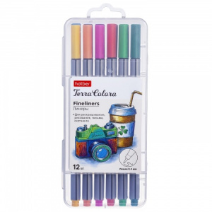 НАБОР КАПИЛЛЯРНЫХ РУЧЕК HATBER FINELINERS 12 ЦВЕТОВ