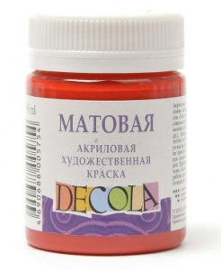 КРАСКА АКРИЛОВАЯ ДЕКОЛА 50 МЛ МАТОВАЯ КРАСНЫЙ