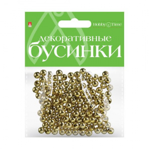 БУСИНЫ HOBBY TIME ЗОЛОТЫЕ 6ММ