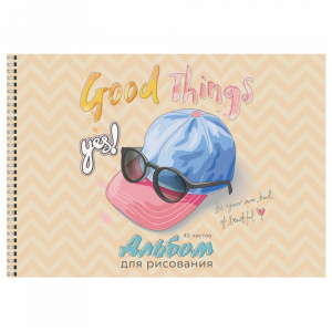 АЛЬБОМ Д РИСОВАНИЯ НА ГРЕБНЕ 40 ЛИСТОВ "GOOD THINGS" 