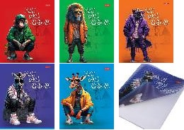 ТЕТРАДЬ 48Л КЛЕТКА "COOL ANIMALS" ПЛАСТИК