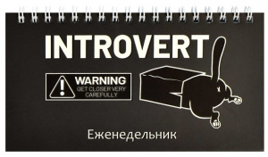 ЕЖЕНЕДЕЛЬНИК ГОРИЗОНТАЛЬНЫЙ "КОТ-ИНТРОВЕРТ"