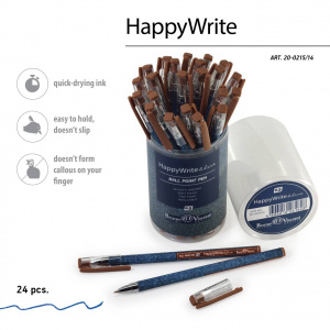 РУЧКА ШАРИКОВАЯ "HAPPY WRITE. ДЖИНСА" 0.5ММ СИНЯЯ