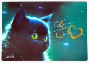 ПОКРЫТИЕ НА СТОЛ А4+ "BLACK CAT" ПЛАСТИК 3D 33*23СМ 