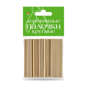 НАБОР ДЛЯ ТВОРЧЕСТВА "ДЕРЕВЯННЫЕ ПАЛОЧКИ КРУГЛЫЕ" 10СМ 50ШТ