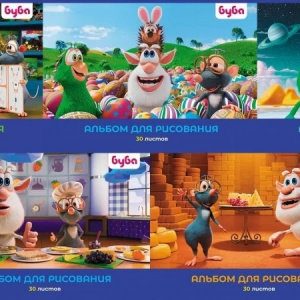 АЛЬБОМ ДЛЯ РИСОВАНИЯ НА СКОБЕ 30 ЛИСТОВ "БУБА "  