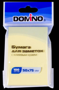 БЛОК 50*75ММ 100Л "DOMINO" ЖЕЛТЫЙ 
