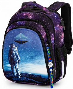 РАНЕЦ С ОРТОПЕДИЧЕСКОЙ СПИНКОЙ "SKYNAME" + ЧАСЫ 36*30*16СМ КОСМОНАВТ