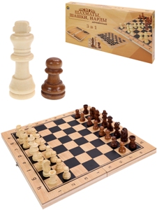 ИГРА НАБОР 3 В 1 РК ШАХМАТЫ ШАШКИ НАРДЫ ФИГУРЫ ДЕРЕВО