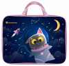 ПАПКА ПОРТФЕЛЬ НА МОЛНИИ С РУЧКАМИ А4 "SPACE CAT'' ТЕКСТИЛЬ 33*26,5*6СМ