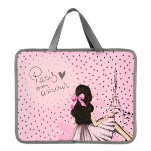 ПАПКА ПОРТФЕЛЬ А4 "FIRST PARIS FASHION" 26*33*7СМ ПЛАСТИКОВАЯ НА МОЛНИИ С РУЧКАМИ