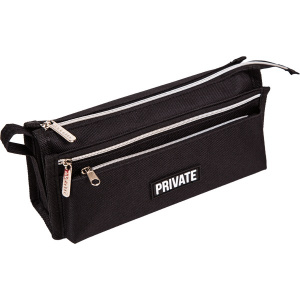 ПЕНАЛ МЯГКИЙ ОБЪЕМНЫЙ "PRIVATE" ЧЕРНЫЙ 21*10*7,5СМ
