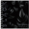 СКЕТЧБУК НА ГРЕБНЕ А5 40 Л "BLACK LEAVES" ОФСЕТНАЯ БУМАГА 120Г/М2