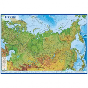 КАРТА РФ ФИЗИЧЕСКАЯ ИНТЕРАКТИВНАЯ ЛАМИНИРОВАННАЯ М1:7,5МЛН РАЗМЕР 116*80СМ