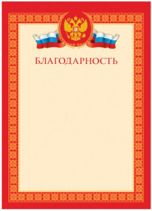БЛАГОДАРНОСТЬ А4 