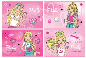 АЛЬБОМ ДЛЯ РИСОВАНИЯ НА СКОБЕ 40 ЛИСТОВ "PRETTY GIRLS" 
