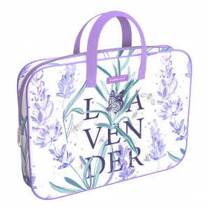 ПАПКА ПОРТФЕЛЬ НА МОЛНИИ С РУЧКАМИ А4 "LAVENDER" ТЕКСТИЛЬ 36*29*7СМ